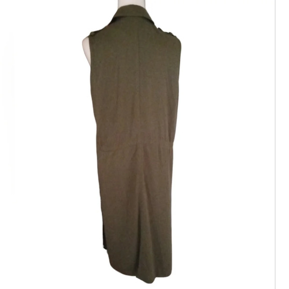 Bb Dakota Olive Green Anorak Style Duster Length Vest Size Medium - Picture 6 of 8